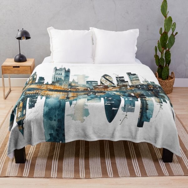 Item preview, Artistic London Skyline Watercolor with Reflection designed and sold by CharlieDesings.