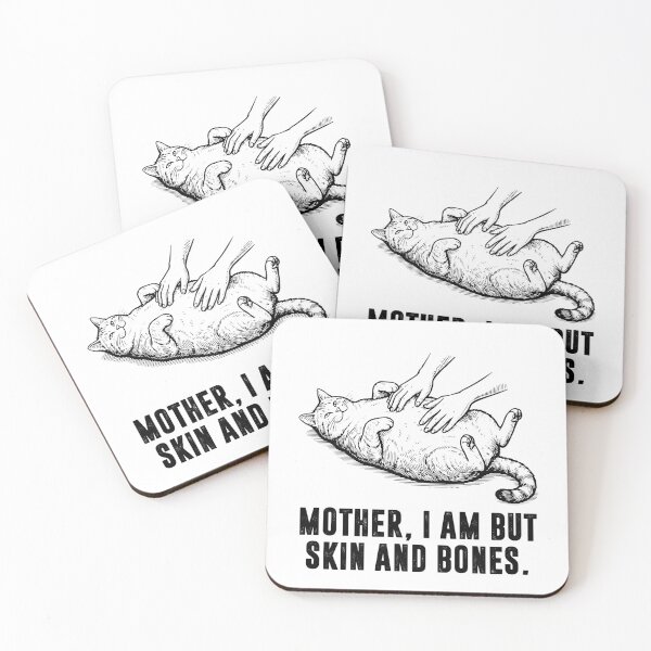 Item preview, Mother I Am But Skin and Bones - Cute Cat lying on his back designed and sold by gunaone-design.