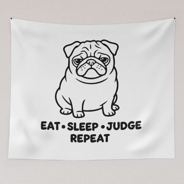 Item preview, Pug Judgment Line Art designed and sold by Tong4130.