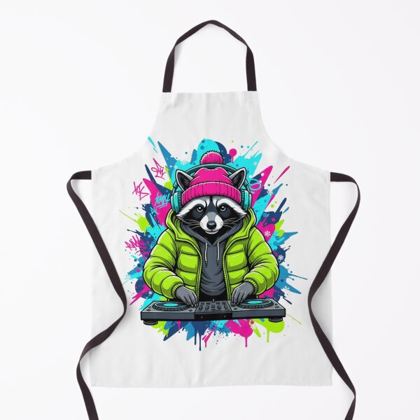 Artikelvorschau, Urban Raccoon Winter DJ – Street Art Musik Illustration entworfen und verkauft von MiszungART.