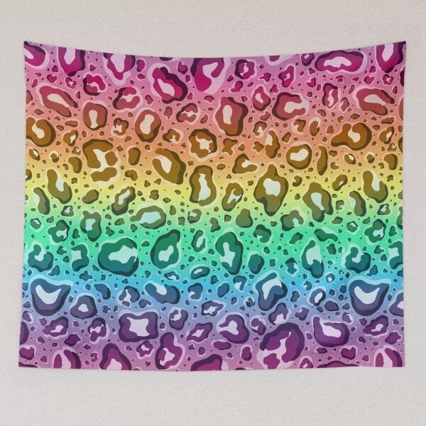 Item preview, Rainbow Gradiant With Rainbow Pastel Cheetah Leopard Print designed and sold by Goolsby-Designs.