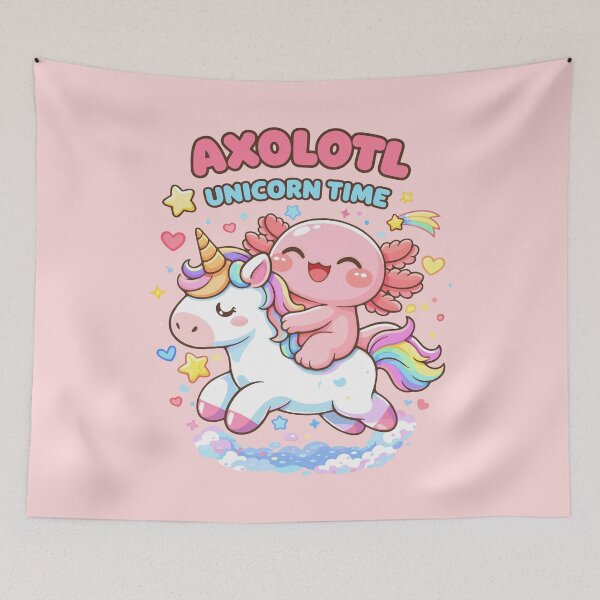 Item preview, Cute Axolotl Riding a Unicorn in Kawaii Funny Style designed and sold by Sitchko.