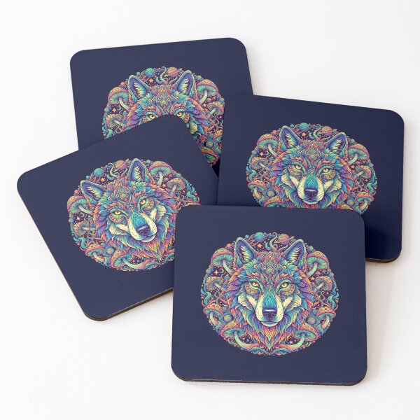Item preview, Psychedelic Wolf - Animal Art Print designed and sold by Mindwork Creative Arts.