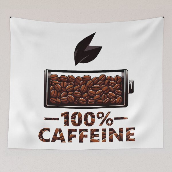 Item preview, 100 Percent Caffeine Battery Coffee Lover Art designed and sold by DrawDrip.