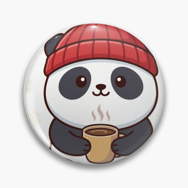 Item preview, Cute Winter Panda Drinking Hot Coffee Illustration designed and sold by Royalsticker.