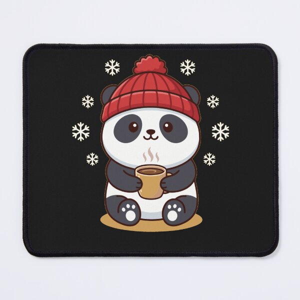 Item preview, Cute Winter Panda Drinking Hot Coffee Illustration designed and sold by Royalsticker.