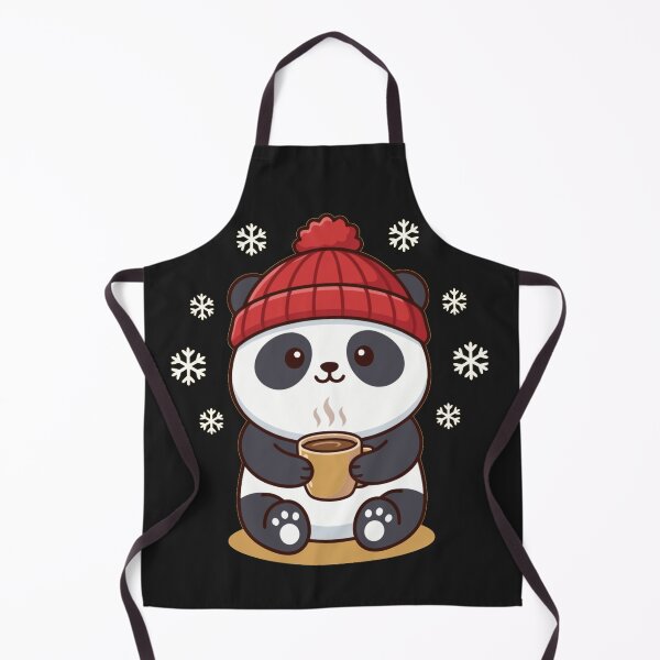 Item preview, Cute Winter Panda Drinking Hot Coffee Illustration designed and sold by Royalsticker.