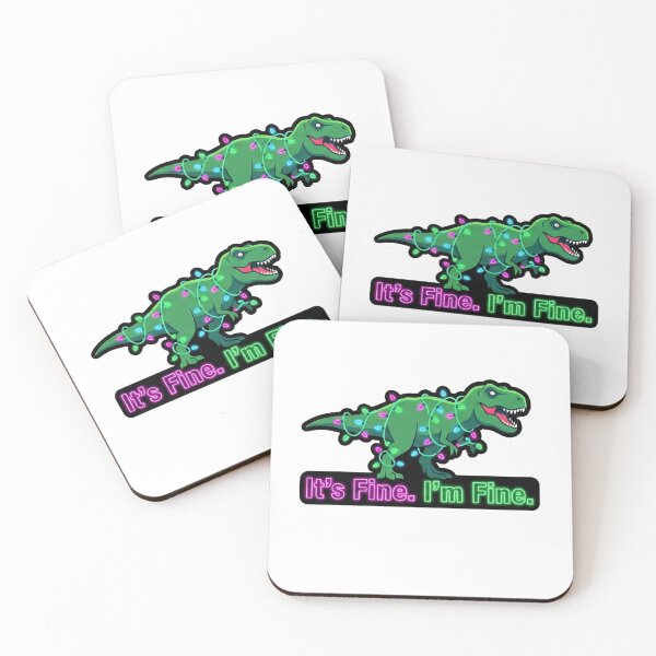Item preview, Sarcastic T-Rex Christmas Lights It's Fine designed and sold by k3rstman1.