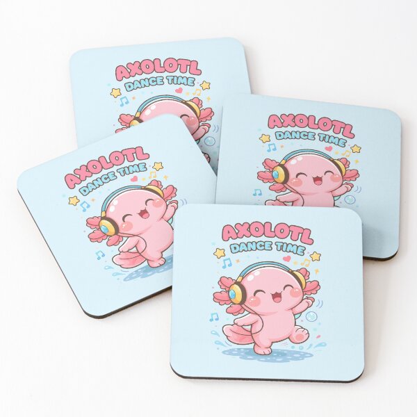 Item preview, Cute Axolotl Dancing in Kawaii Funny Music Style designed and sold by Sitchko.