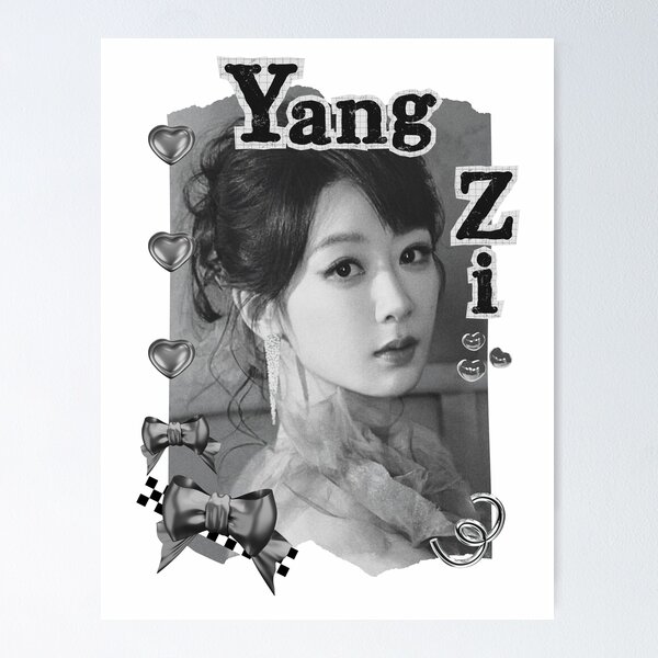 Item preview, Yang Zi (杨紫)Chinese Actress Art Chinese Celebrity Illustration Black and White Collage Digital Art Portrait designed and sold by AJUNICE STUDIO.