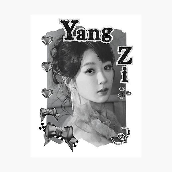 Item preview, Yang Zi (杨紫)Chinese Actress Art Chinese Celebrity Illustration Black and White Collage Digital Art Portrait designed and sold by AJUNICE STUDIO.