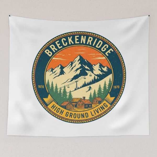 Item preview, Breckenridge High Ground Living | Colorado Ski Town Mountain Life Apparel designed and sold by FitEnvy.