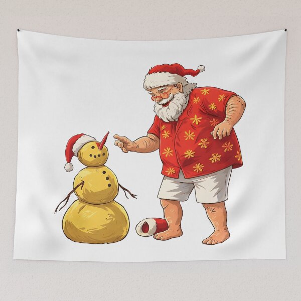 Item preview, Funny Santa Claus With Snowman Christmas Cartoon Christmas Holiday  designed and sold by DrawHandArt.