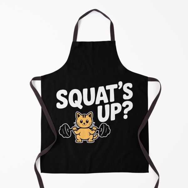 Item preview, Squats Up! Funny Gym Cat Pun designed and sold by PMCreative.