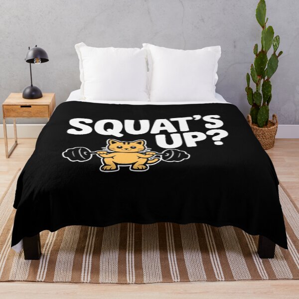 Item preview, Squats Up! Funny Gym Cat Pun designed and sold by PMCreative.