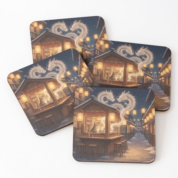 Item preview, Cozy Night Market Ramen Cat – Golden Dragon Steam designed and sold by KaryaVisionSTR.