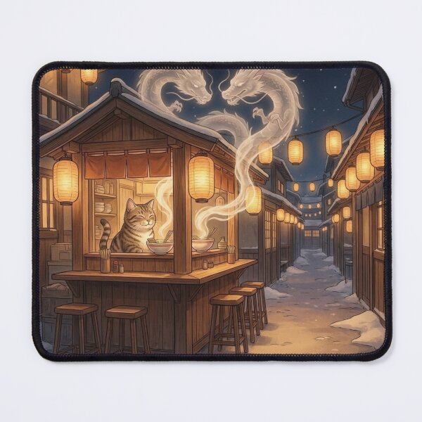 Item preview, Cozy Night Market Ramen Cat – Golden Dragon Steam designed and sold by KaryaVisionSTR.
