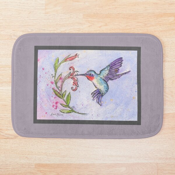 Item preview, Winsome Hummingbird - watercolor illustration designed and sold by Annie Mason Art.