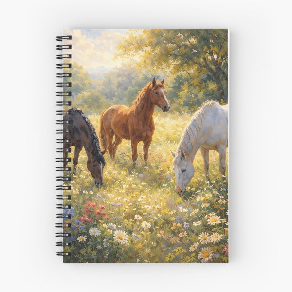 Item preview, Three Horses - Impressionist style art designed and sold by WJ Cozy Creations.