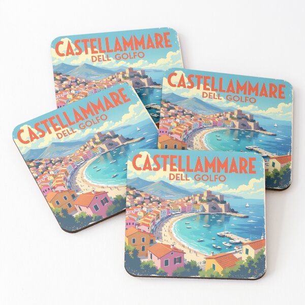 Item preview, Castellammare del Golfo, Sicily, Italy: Vintage-Style Painterly Travel Poster designed and sold by LSVart.