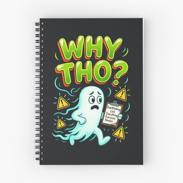 Item preview, Why Tho – Overthinking Funny Ghost Sarcastic Anxiety Humor designed and sold by Taans-Creation.