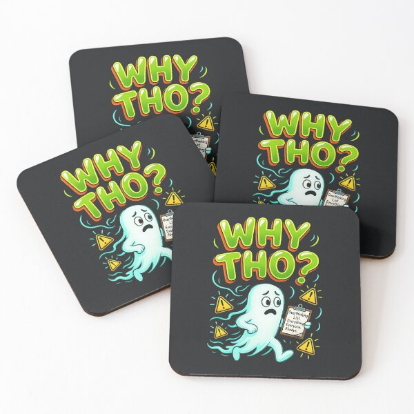 Item preview, Why Tho – Overthinking Funny Ghost Sarcastic Anxiety Humor designed and sold by Taans-Creation.