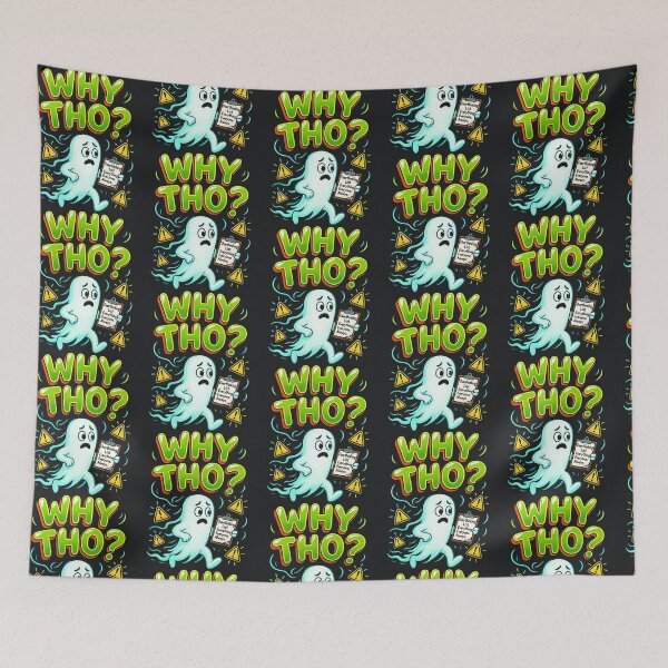 Item preview, Why Tho – Overthinking Funny Ghost Sarcastic Anxiety Humor designed and sold by Taans-Creation.