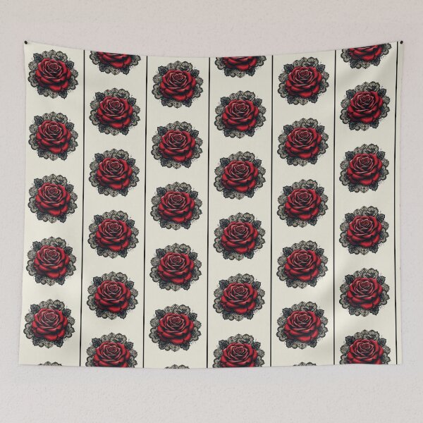 Item preview, Drawing of Vibrant Red Rose Mandala  Art  designed and sold by NivyasArtistry.