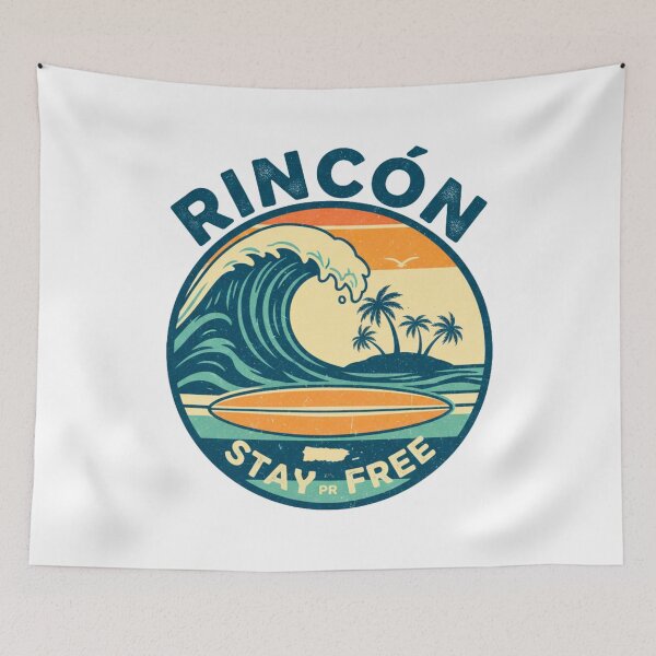 Item preview, Rincón Puerto Rico Surf 'Stay Free' Tee | Island Lover Gift | Tropical Beach Vibes designed and sold by FitEnvy.