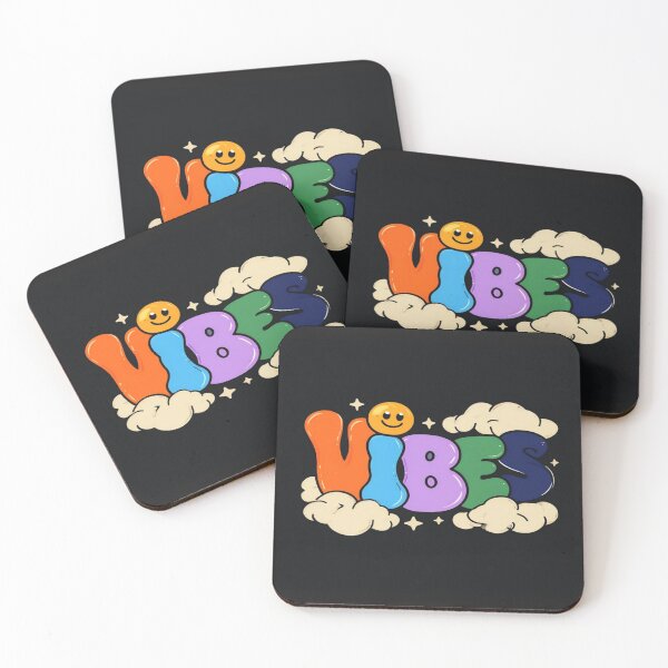 Item preview, Playful VIBES Typography – Multicolor Bubble Letters with Clouds & Sparkles for Uplifting Style designed and sold by Bright Nest Studio.