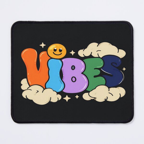 Item preview, Playful VIBES Typography – Multicolor Bubble Letters with Clouds & Sparkles for Uplifting Style designed and sold by Bright Nest Studio.