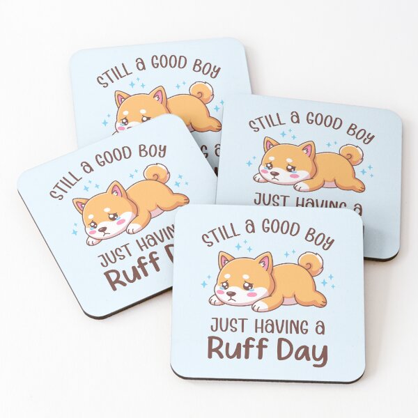 Item preview, Still A Good Boy Just Having A Ruff Day - Kawaii Crying Shiba Inu Dog Pun Art designed and sold by Brogress Project.