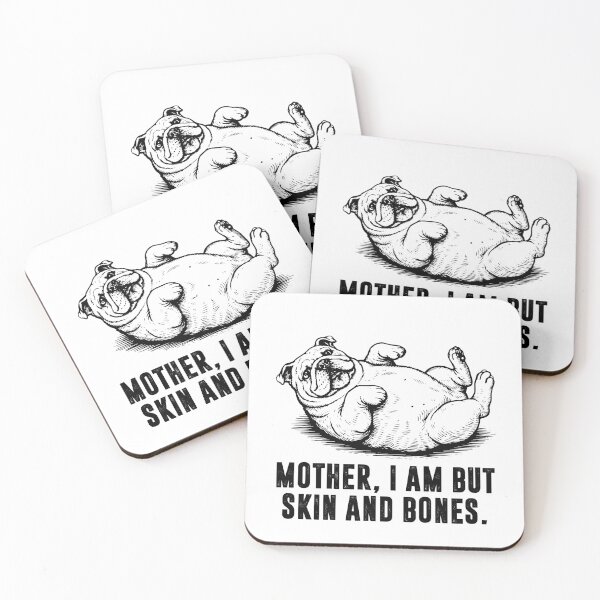 Item preview, Mother I Am But Skin and Bones - Cute BullDog lying on his back designed and sold by gunaone-design.