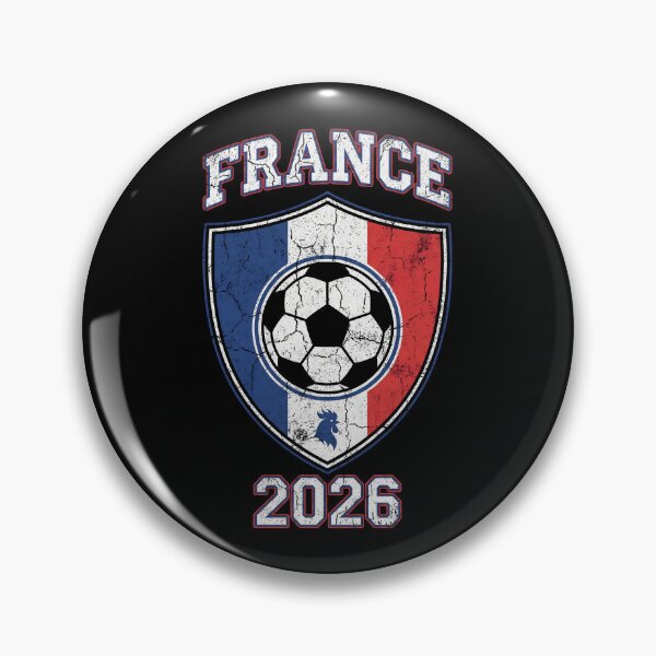 Aperçu de l'œuvre Écusson vintage de l'équipe de France de football 2026 | Football français rétro créée et vendue par Imaginationbeyond.