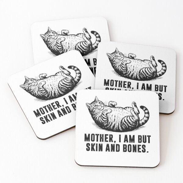 Item preview, Cat Mother I Am But Skin and Bones - Cute Cat lying on his back designed and sold by gunaone-design.