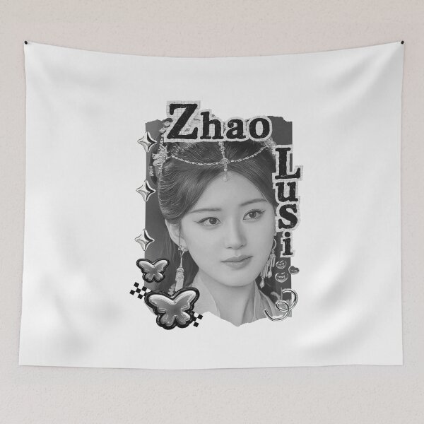 Item preview, Zhao Lusi (赵露思) Chinese Actress Art Chinese Celebrity Illustration Black and White Collage Digital Art Portrait designed and sold by AJUNICE STUDIO.