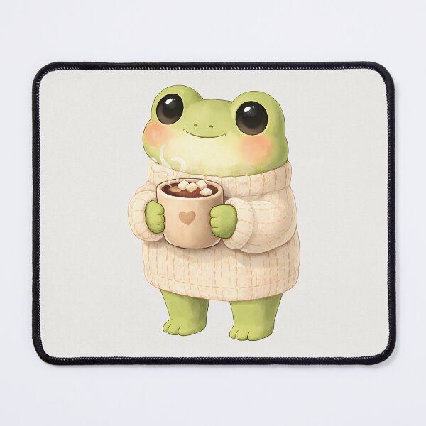 Item preview, Cozy Frog With Hot Cocoa | Cute Comfort Illustration designed and sold by Ombrya.