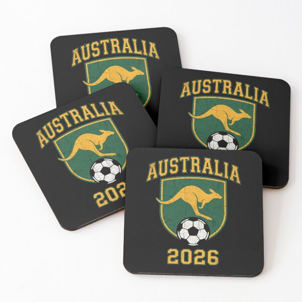 Item preview, Australia Football 2026 Vintage Soccer Crest | Kangaroo Soccer Art designed and sold by Imaginationbeyond.