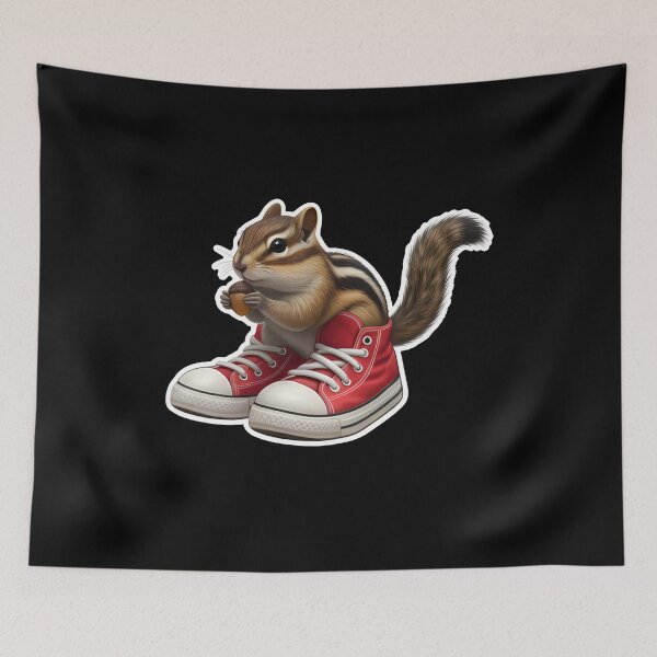 Item preview, Cute Chipmunk Red Sneakers Acorn Animal designed and sold by k3rstman1.