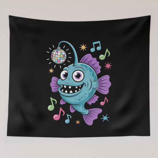 Item preview, Cute Disco Anglerfish Music Party Ocean Creature designed and sold by k3rstman1.