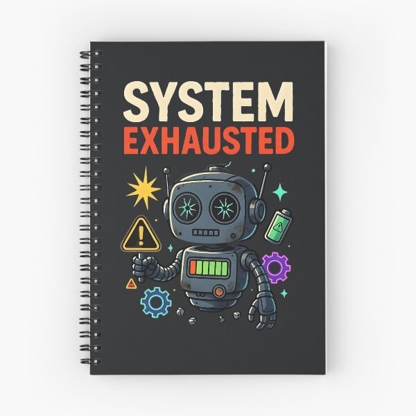 Item preview, System Exhausted – Sarcastic Robot Burnout Warning Humor designed and sold by Taans-Creation.