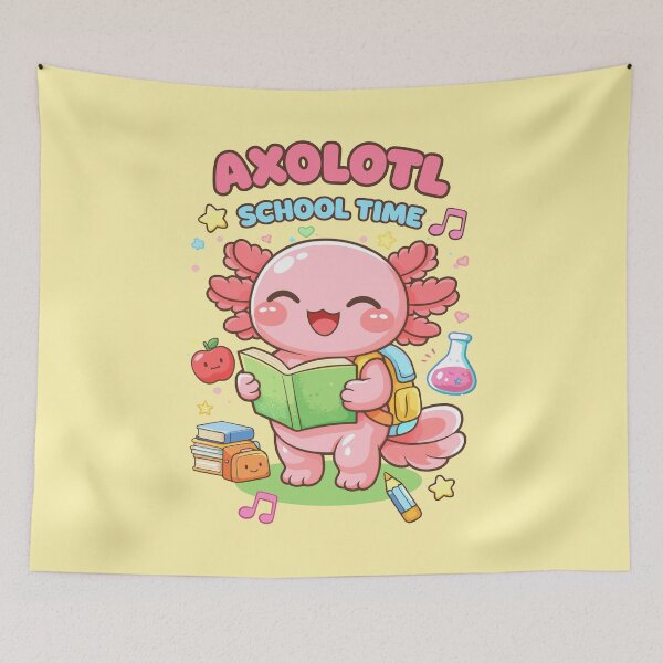 Item preview, Cute Axolotl at School in Kawaii Funny Style designed and sold by Sitchko.