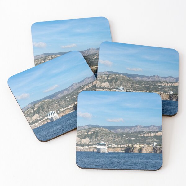 Item preview, Cruising the Med - Cruise Ship, Imposing Cliff, and Calm Blue Mediterranean Water at Sorrento, Italy designed and sold by Georgia Mizuleva.