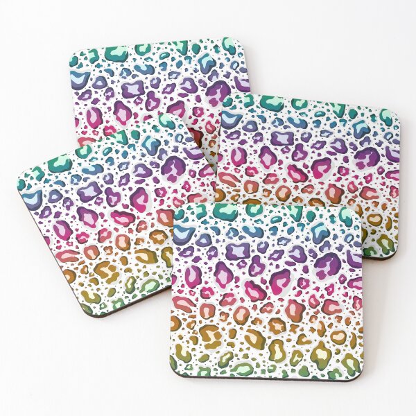 Item preview, Rainbow Cheetah Leopard Print on White Background  designed and sold by Goolsby-Designs.