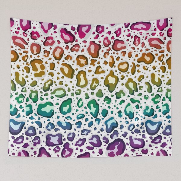 Item preview, Rainbow Cheetah Leopard Print on White Background  designed and sold by Goolsby-Designs.