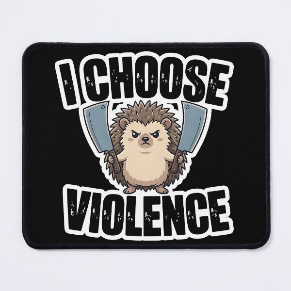 Item preview, I Choose Violence Angry Hedgehog Cartoon Graphic Statement designed and sold by ZuToMi.