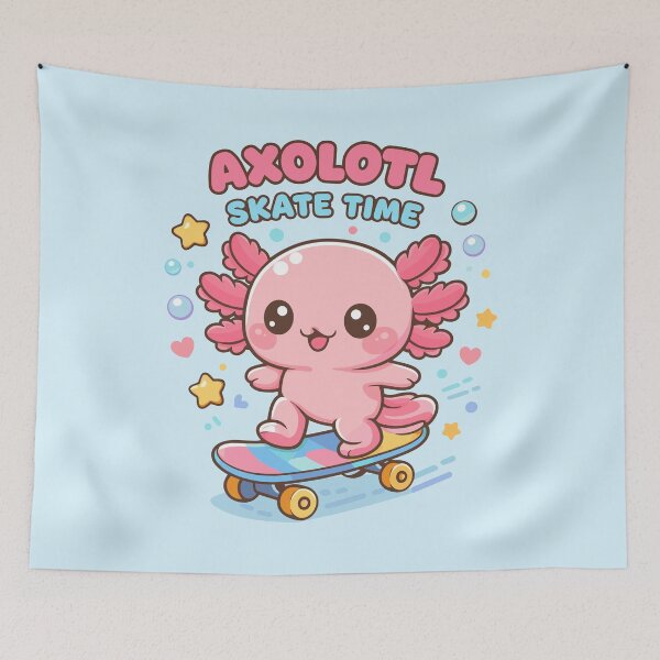 Item preview, Copy of Cute Axolotl is Skateboarding in Kawaii Funny Music Style designed and sold by Sitchko.