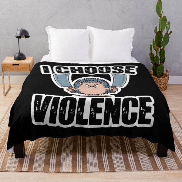 Item preview, I Choose Violence Angry Hedgehog Dark Humor Art designed and sold by ZuToMi.