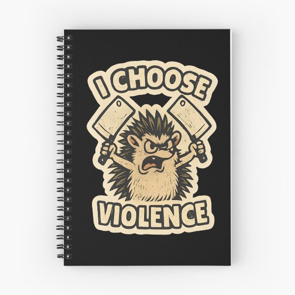 Item preview, I Choose Violence Hedgehog Dark Humor Cartoon Aggressive Attitude designed and sold by ZuToMi.