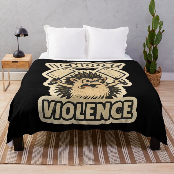 Item preview, I Choose Violence Hedgehog Dark Humor Cartoon Aggressive Attitude designed and sold by ZuToMi.